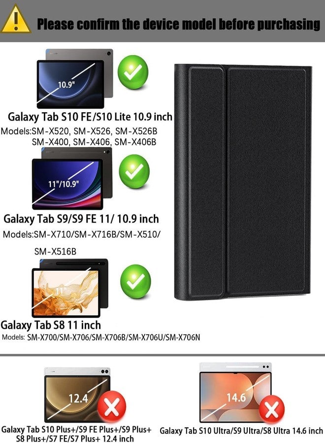 TUNKARMOR Case Keyboard for Samsung Galaxy Tab S10 Lite / S10 FE / S9 FE / S9 / S8 / S7 10.9"/11" Built-in Pencil Holder with Mouse - Image 2
