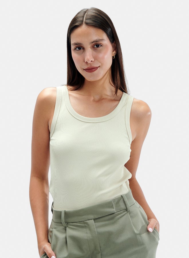 Essentials, Basic plain tank top slim fit for women beige - Image 3