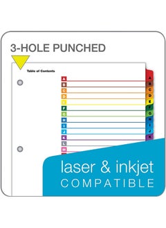 كاردينال فواصل Onestep Binder، فواصل Az Tab لـ 3 مجلدات حلقية، جدول محتويات قابل للتخصيص، علامات تبويب متعددة الألوان قابلة للعكس، مجموعة واحدة (60218)  - Image 5