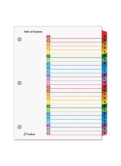 كاردينال فواصل Onestep Binder، فواصل Az Tab لـ 3 مجلدات حلقية، جدول محتويات قابل للتخصيص، علامات تبويب متعددة الألوان قابلة للعكس، مجموعة واحدة (60218)  - Image 1