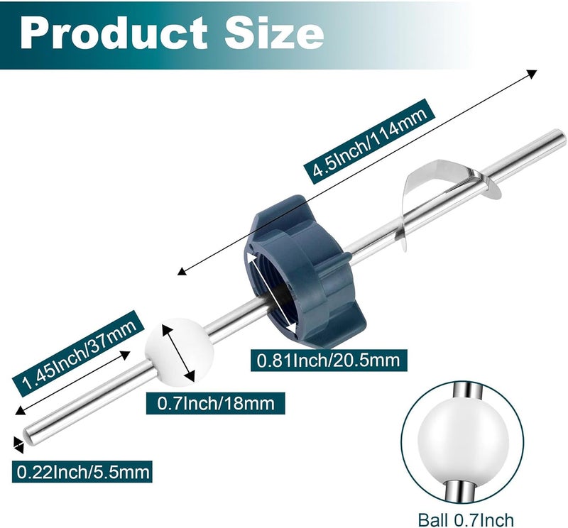 FullMayPro Lavatory Pop Up Center Piece Assembly,Pop Up Drain Repair Kit,Fits Most Popular Brands，Replacement for PS2673,PS469 and PSB327,Replacement Bathroom Sink Pivot Rod,18MM Ball, Chrome（3PCS） - Image 2