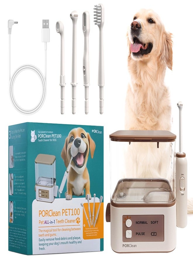 PORClean جهاز تنظيف أسنان الكلاب PORClean PET100 | خزان سعة 1000 مل، 4 رؤوس متخصصة | منظف أسنان مائي للكلاب ومزيل للجير | عناية بأسنان الحيوانات الأليفة للتخلص من البلاك ورائحة الفم الكريهة | آمن، لاسلكي، ومقاوم للماء بمعيار IPX5 - Image 1
