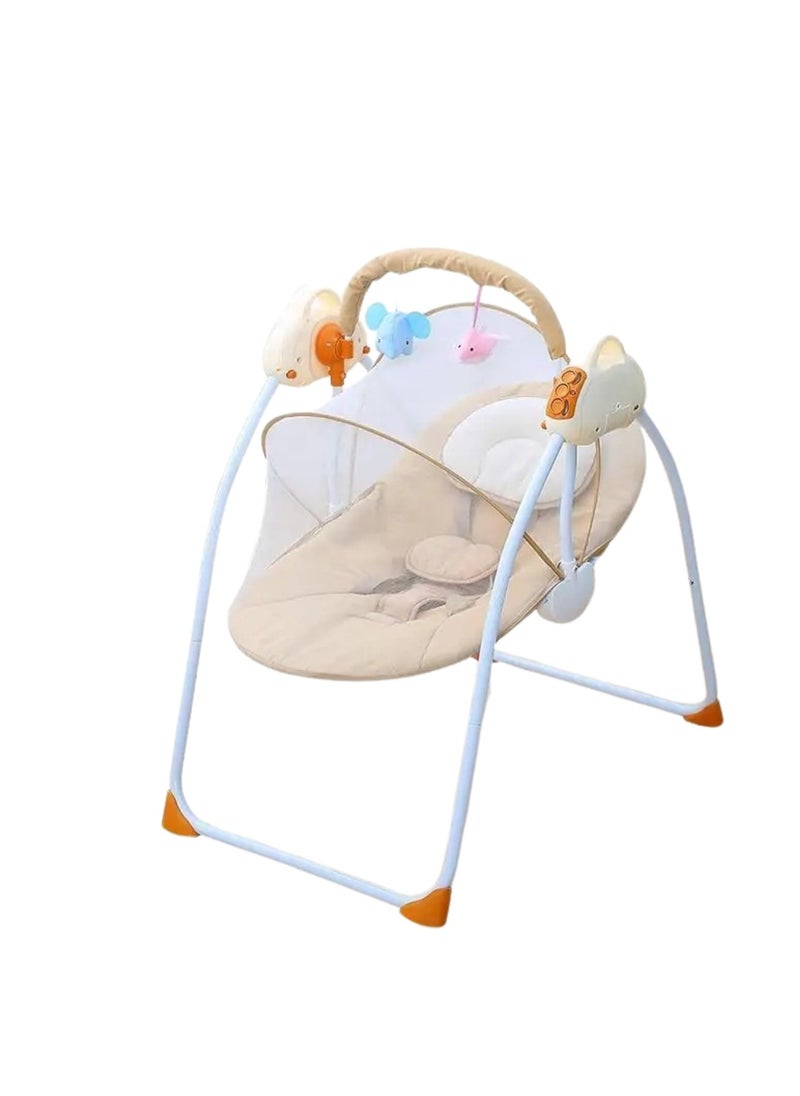 Moms Magic Baby Rocking Chair – Electric Rocking, Remote Control, 5-Point Safety Belt, MP3 & Bluetooth | Soft Headrest, Mosquito Net, Washable & Foldable | 0-12 Months  - Image 1