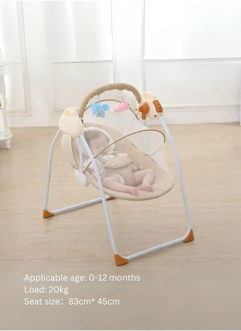 Moms Magic Baby Rocking Chair – Electric Rocking, Remote Control, 5-Point Safety Belt, MP3 & Bluetooth | Soft Headrest, Mosquito Net, Washable & Foldable | 0-12 Months  - Image 5