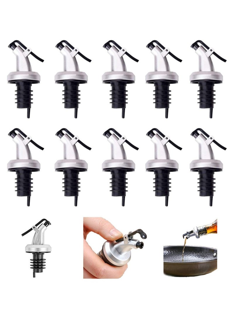 10 PCS Oil Pour Spouts，Olive Oil Vinegar Bottle Stopper Dispenser, Oil Bottle Stopper for Kitchen and Bar，Oil Dispenser Top, Leakproof Bottle Spouts for Oil, Vinegar, Olive Oil  - Image 1