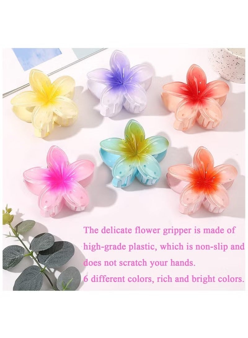 6 Pcs Flower Hair Clip, Nonslip Flower Claw Clips,Strong Hold Hawaiian Claw Clip,Cute Wedding Bridesmaid Catch for Thick Thin Hair - Image 4