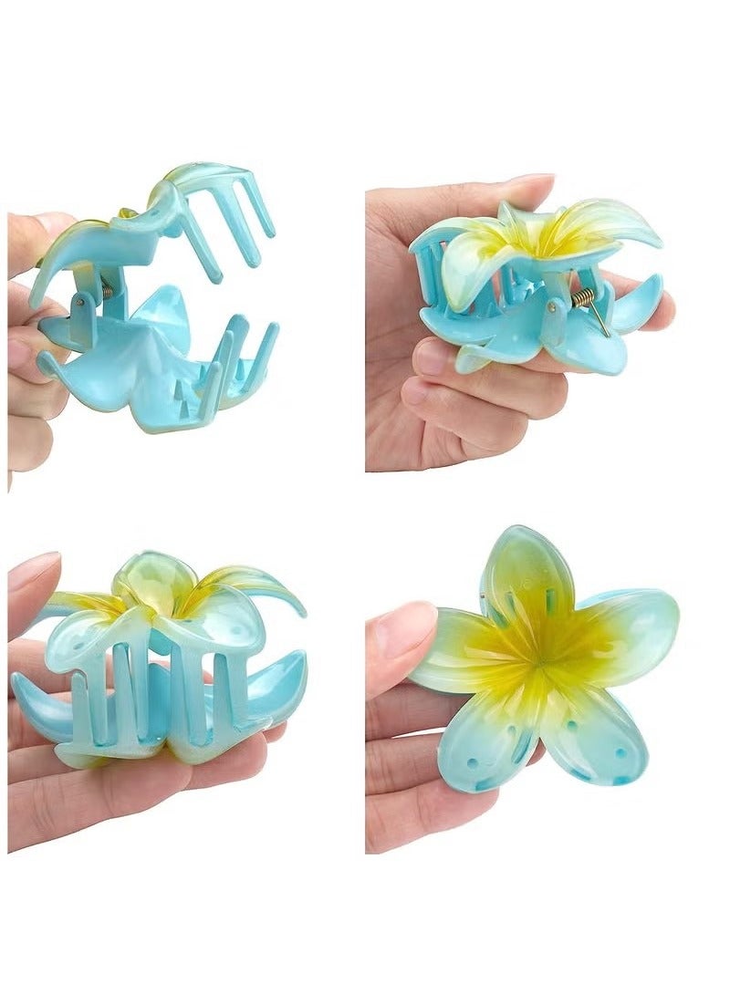 6 Pcs Flower Hair Clip, Nonslip Flower Claw Clips,Strong Hold Hawaiian Claw Clip,Cute Wedding Bridesmaid Catch for Thick Thin Hair - Image 3