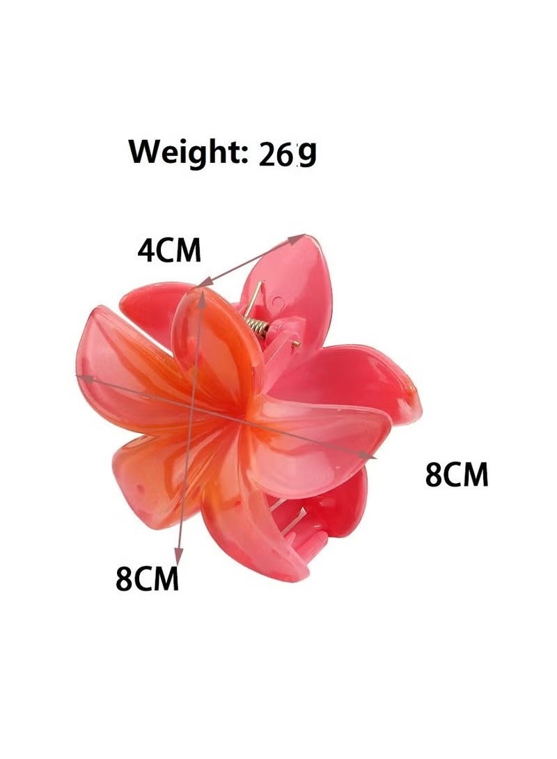 6 Pcs Flower Hair Clip, Nonslip Flower Claw Clips,Strong Hold Hawaiian Claw Clip,Cute Wedding Bridesmaid Catch for Thick Thin Hair - Image 2