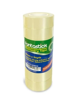 Fantastick 8-Piece Clear Stationery Tape 18mm Width With Tape Dispenser  - Image 3