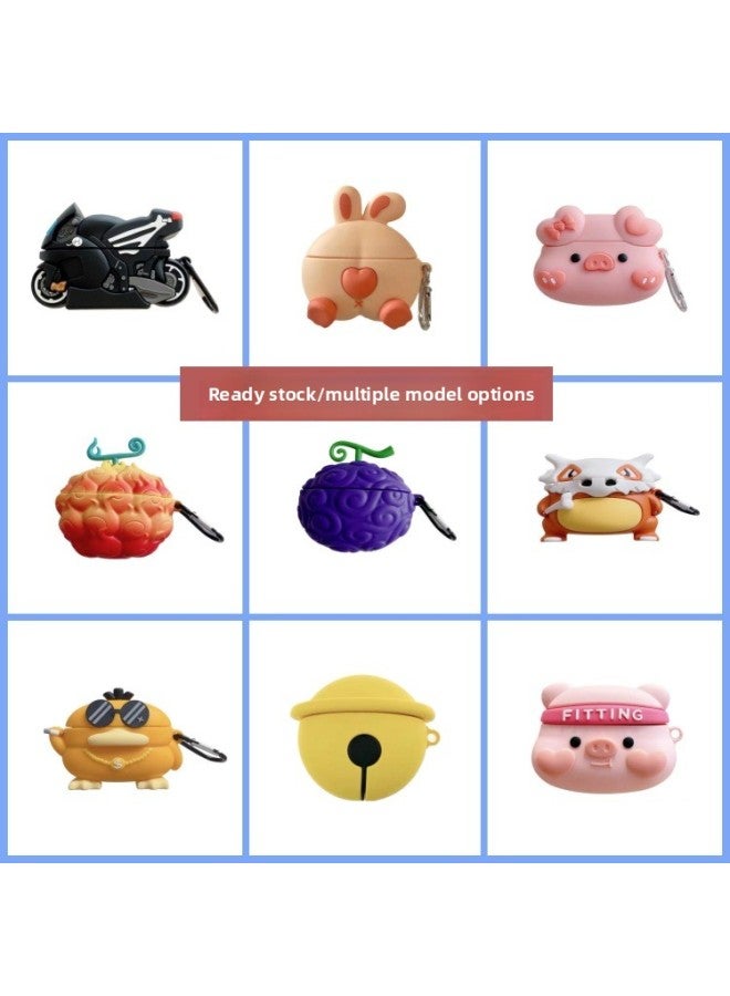 Loquat Suitable For XiaomiRedmi Buds5 Pro Earphone Case Cartoon Silicone Soft Case Red Mi Buds4 Protective Case Foreign Trade-Color:Silicone Soft Shell-white Brown Elf Ball-Model:Redmi Buds 5 Pro (protecti - Image 2