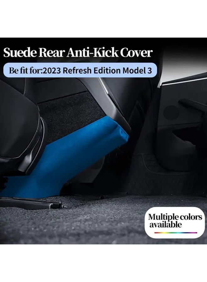 Wine Red Premium Rear Anti-Kick Panels For Tesla Model 3 Highland Interior Protection - Image 1