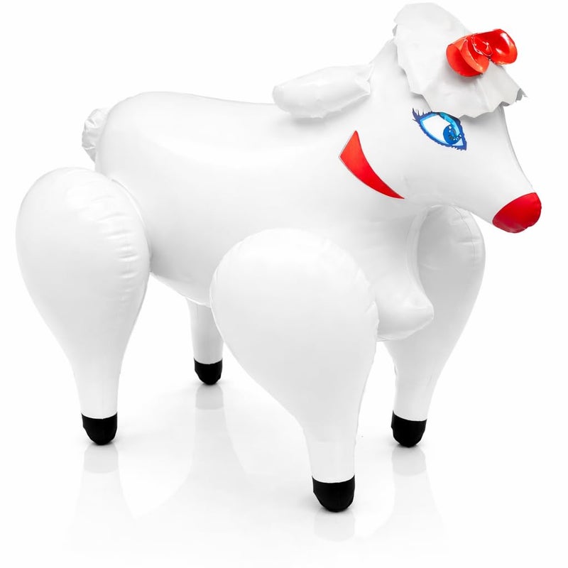 Vaulted Skulls & Co Inflatable Sheep Blowup Sheep Sheep Themed Party Supplies Sheep Blow Up Inflatable Prop Farm Animal Prop 18x15 Inches MultiColor - Image 3