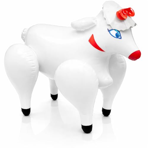 Vaulted Skulls & Co Inflatable Sheep Blowup Sheep Sheep Themed Party Supplies Sheep Blow Up Inflatable Prop Farm Animal Prop 18x15 Inches MultiColor - Image 1