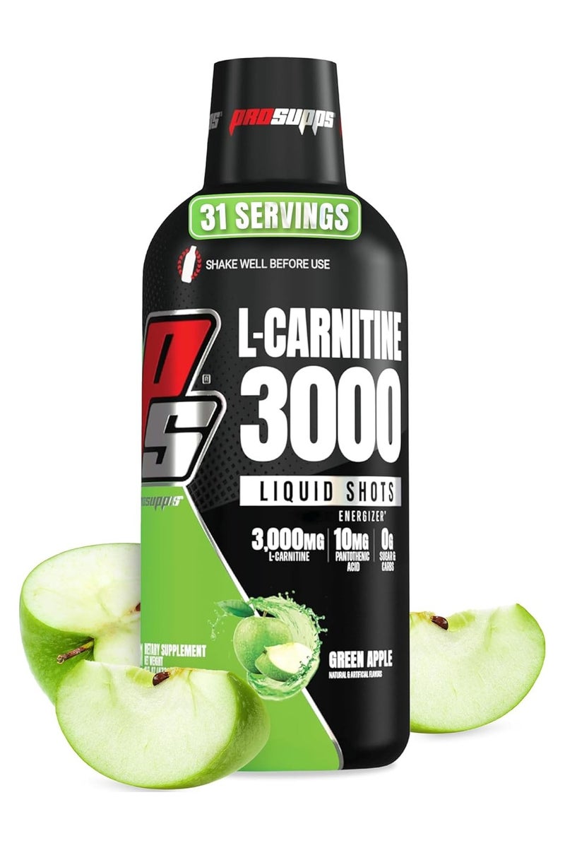 ProSupps L-Carnitine 3000 Liquid Shots - Green Apple - (473 ml) - Image 1