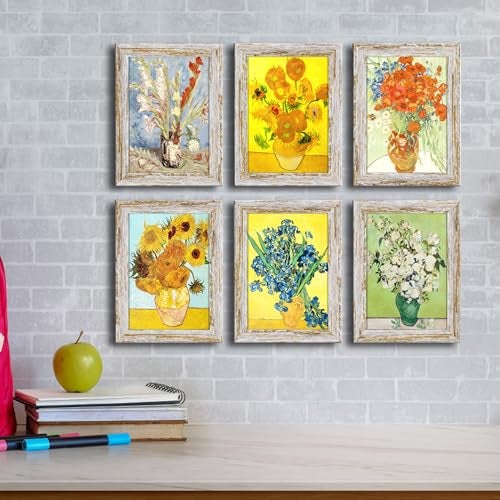 DEKWINN Rustic Distressed Retro Style White Photo Frame 5x7 Picture Frame Set of 6 with Real Glass for Pictures 4x6 with Mat or 5x7 Without Mat, Wall Gallery or Tabletop display - Image 5