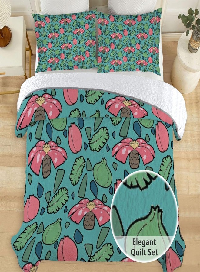 Allenjoy Queen Size Monster Friends Quilt Bedspreads Anime Bed Set Bedding Coverlet Fabric Washable with 2 Pillowcases SC00461-007 - Image 2