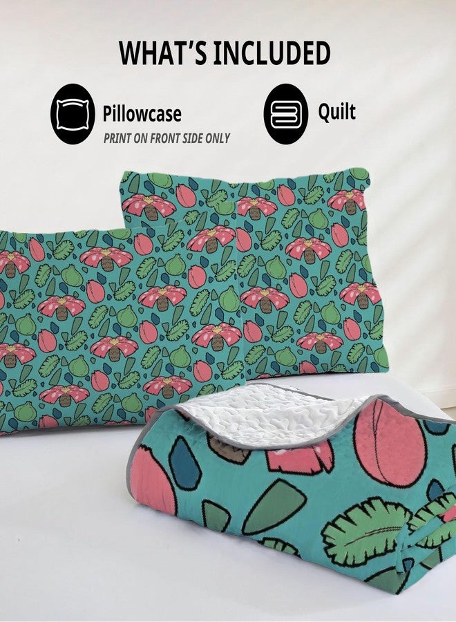 Allenjoy Queen Size Monster Friends Quilt Bedspreads Anime Bed Set Bedding Coverlet Fabric Washable with 2 Pillowcases SC00461-007 - Image 5