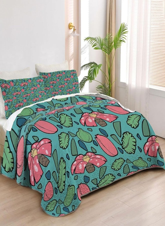 Allenjoy Queen Size Monster Friends Quilt Bedspreads Anime Bed Set Bedding Coverlet Fabric Washable with 2 Pillowcases SC00461-007 - Image 1