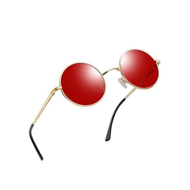 Joopin Round Polarized Sunglasses for Men and Women - UV400 Protection Retro Hippie Shades for Driving, Cycling, and Outdoor Sports