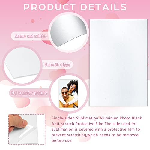 LEIFIDE 20 Pcs Sublimation Photo Blanks Sublimation Aluminum Metal Sign Blank Aluminum DIY Photo Sign Wall Frame Poster for Living Room Bedroom, White(6 x 8 Inch, 8 x 10 Inch) - Image 4