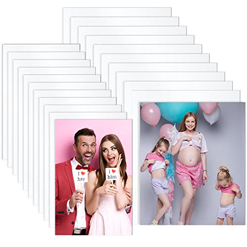 LEIFIDE 20 Pcs Sublimation Photo Blanks Sublimation Aluminum Metal Sign Blank Aluminum DIY Photo Sign Wall Frame Poster for Living Room Bedroom, White(6 x 8 Inch, 8 x 10 Inch) - Image 1
