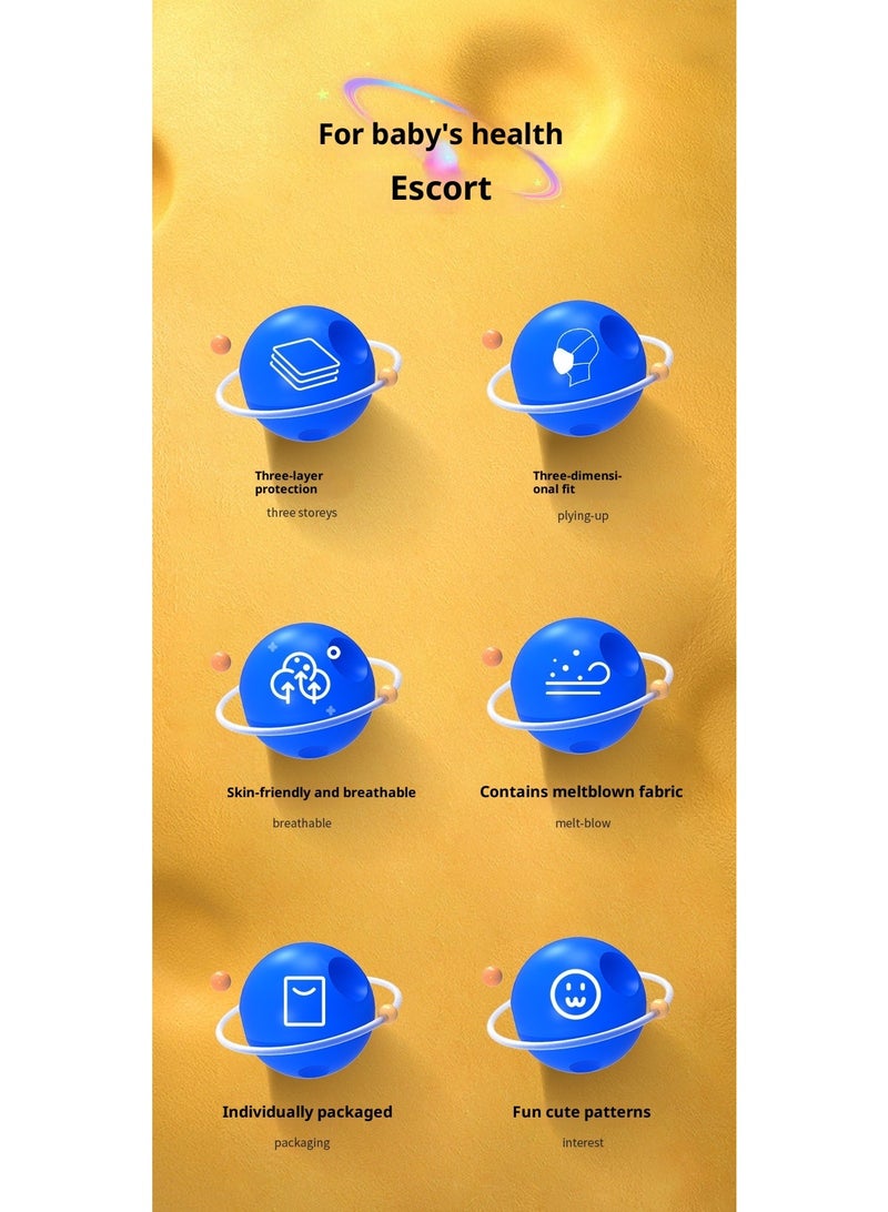 مجموعة أقنعة وجه للأطفال 50 قطعة مغلفة - Image 2