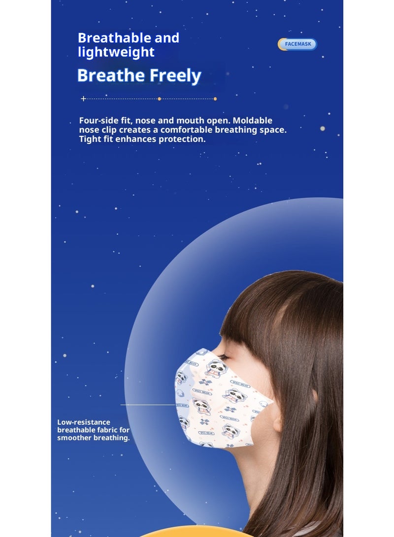 مجموعة أقنعة وجه للأطفال 50 قطعة مغلفة - Image 3