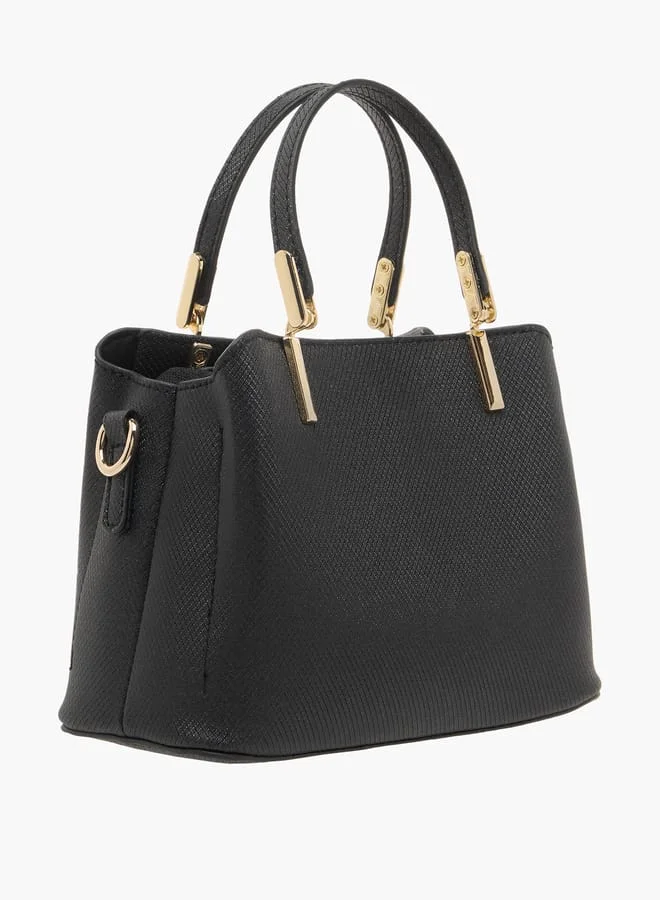 Flora Bella By Shoexpress Women's Textured Tote Bag with Double Handle and Zip Closure