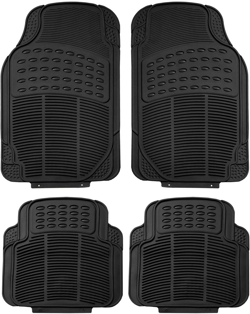 أف أتش جروب مجموعة FH F11305BLACK أسود حصيرة أرضية لجميع الأحوال الجوية، 4 قطع (مجموعة كاملة قابلة للقص، متينة للخدمة الشاقة) - Image 1