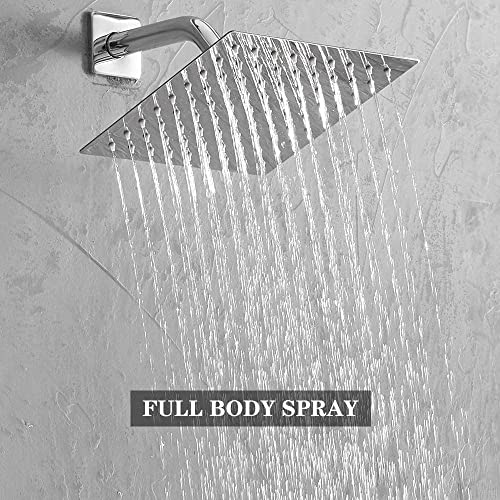 Heable Chrome Shower System Bathroom Shower Faucet Set with Tub Spout Wall Mounted 8 Inch Shower Head and Handle Set with Handheld 3 Function Tub and Shower Trim Kit with Rough-in Valve - Image 3