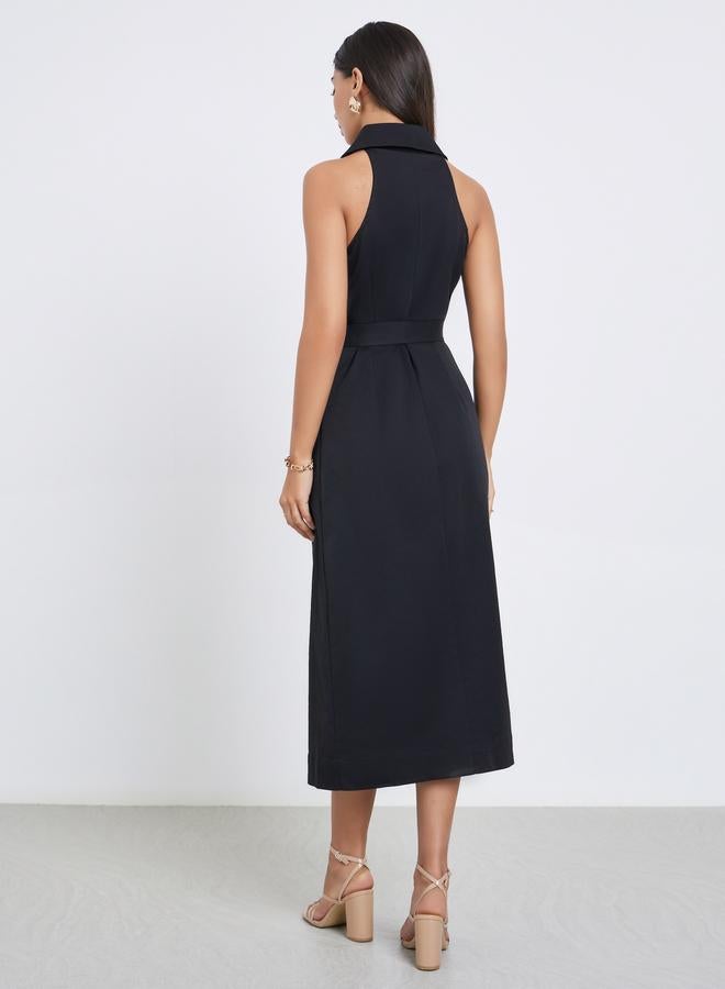 ستايلي فستان ميدي بلا أكمام بنمط بليزر - Image 5