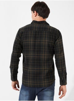 Campus Sutra Men's Dark Green Checkered Regular Fit Casual Shirt  - Image 5