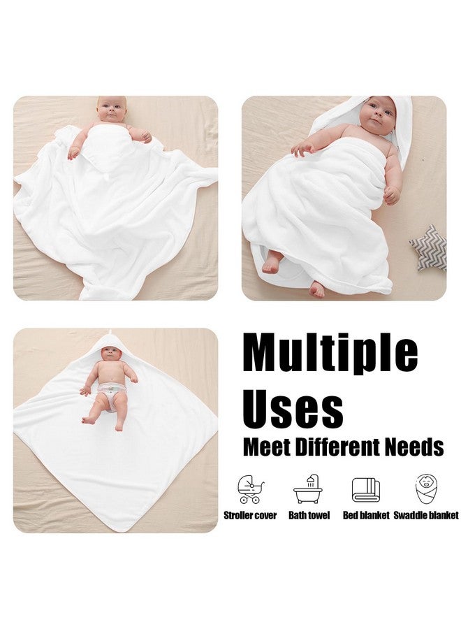 Vaxaape منشفة أطفال بغطاء رأس من فاكسايبي لحفاضات حديثي الولادة 2 عبوة، كبيرة جداً 37.4 * 37.4 بوصة، مستلزمات الأطفال، مناشف بغطاء رأس ناعمة وامتصاصية للأطفال، منشفة استحمام للأطفال، للأولاد والبنات، رمادي وأبيض. - Image 5