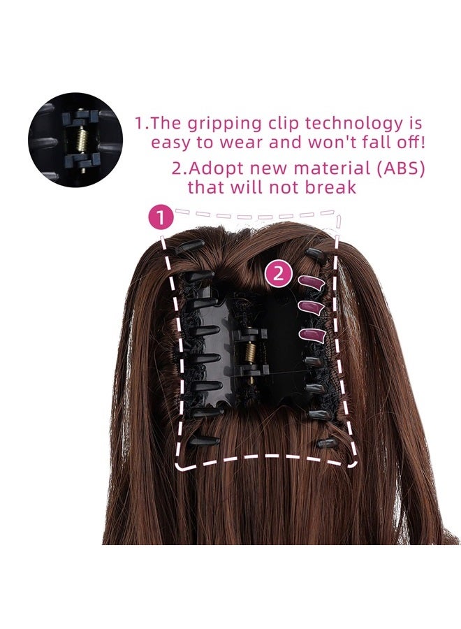 SYXLCYGG Brown Ponytail Extension,Claw Clip Ponytails 12in Curly 3.8 OZ Fake Hair Extensions Hair pieces SYXLCYGG Wig Girl Synthetic Fluffy¬ Tangled - Image 5