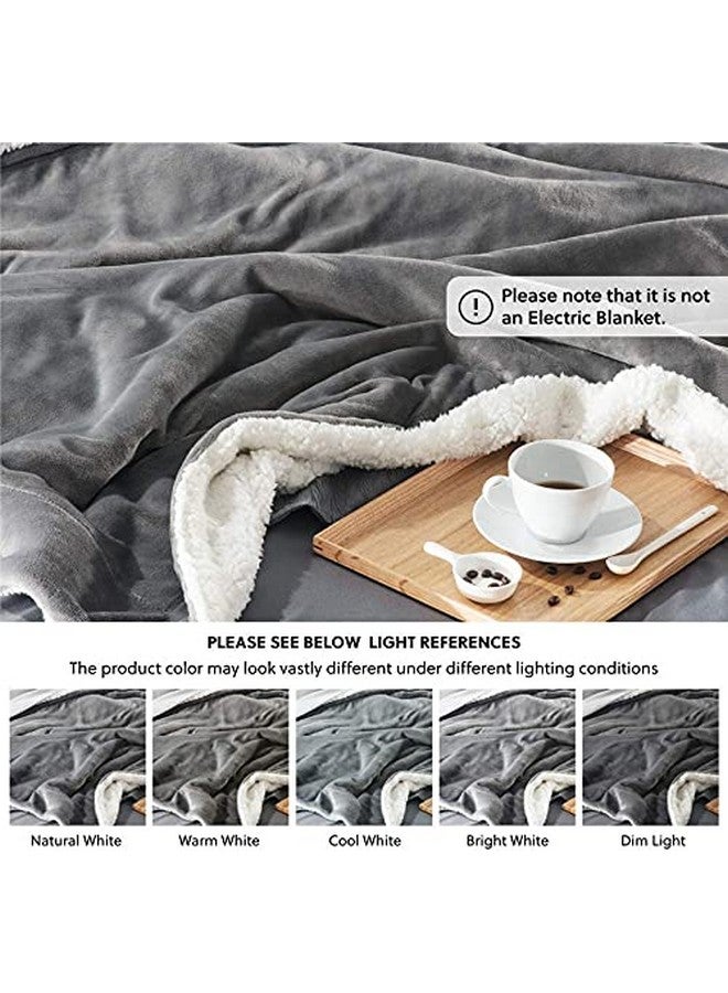 VAS COLLECTIONS All Season Flannel Sherpa Blanket|Single 150 cm X 220 cm, Grey, skinfriendly - Image 3