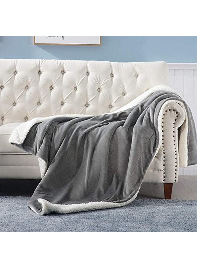 VAS COLLECTIONS All Season Flannel Sherpa Blanket|Single 150 cm X 220 cm, Grey, skinfriendly - Image 2