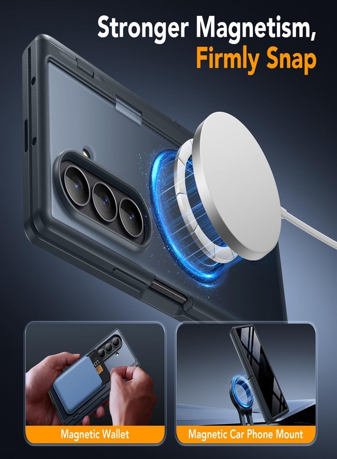 موبوسي جراب MOBOSI لهاتف Z Fold 7 [مزود بمسندين مخفيين مدمجين، وواقي شاشة للخصوصية، وحماية كاملة لمفصلات الهاتف] [متوافق مع MagSafe]، غطاء هاتف نحيف مقاوم للصدمات لهاتف Samsung Galaxy Z Fold7، أسود - Image 4