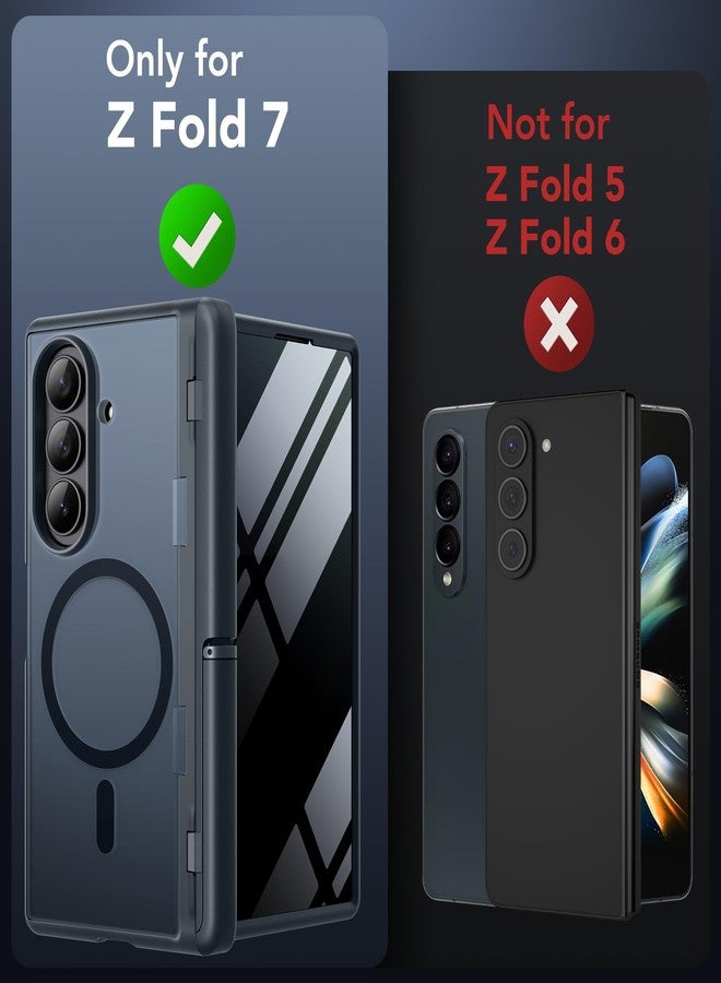 موبوسي جراب MOBOSI لهاتف Z Fold 7 [مزود بمسندين مخفيين مدمجين، وواقي شاشة للخصوصية، وحماية كاملة لمفصلات الهاتف] [متوافق مع MagSafe]، غطاء هاتف نحيف مقاوم للصدمات لهاتف Samsung Galaxy Z Fold7، أسود - Image 5