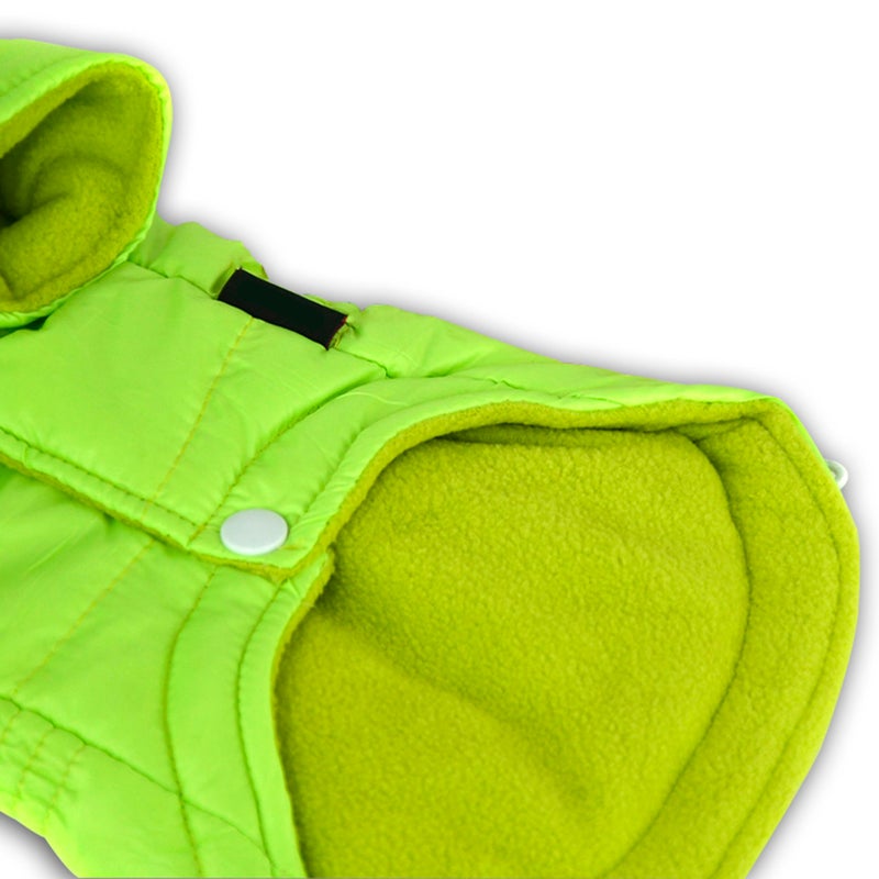 2pcs Stylish Pet Winter Clothes Zipper Cold Pet Clothes Coat Pet Costume for Puppy Dog (Light Green, ) - Image 5