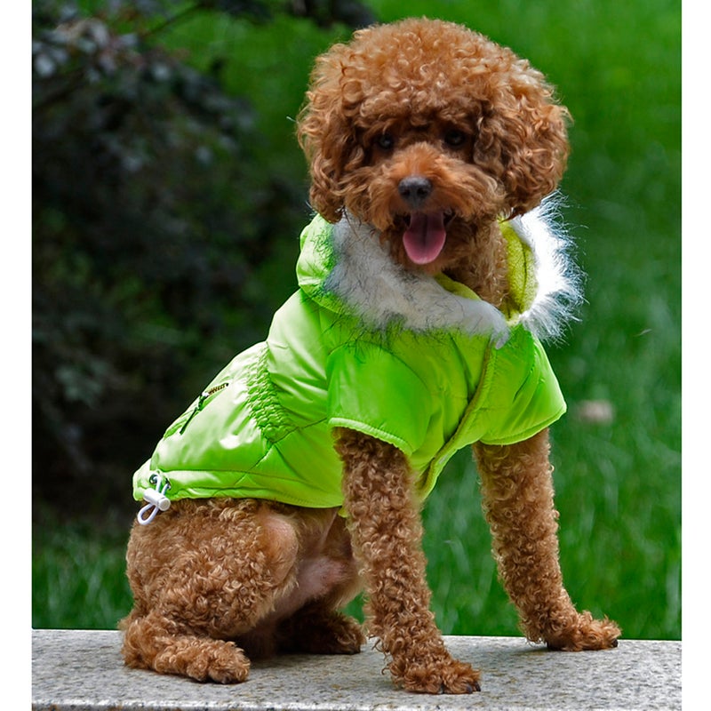 2pcs Stylish Pet Winter Clothes Zipper Cold Pet Clothes Coat Pet Costume for Puppy Dog (Light Green, ) - Image 3