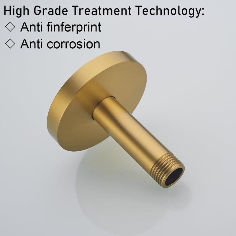 Random Champagne Bronze Shower Arm with Flange 4 Inches Ceiling Mount Shower Head Extension Straight Arm Ceiling-Mounted For Fixed Shower Head.RD91038-4CB - Image 2