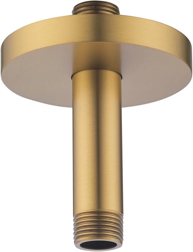 Random Champagne Bronze Shower Arm with Flange 4 Inches Ceiling Mount Shower Head Extension Straight Arm Ceiling-Mounted For Fixed Shower Head.RD91038-4CB - Image 1