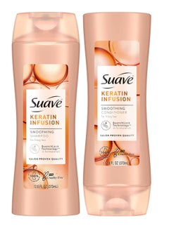 Suave Suave Shampoo and Conditioner Set, Keratin Infusion, Smoothing – Keratin Hair Treatment & Detangler, 48H Frizz Control, Anti-Frizz Hair Products, 12.6 Oz Ea (2 Piece Set)  - Image 1
