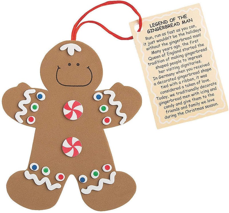 Fun Express Legend of The Gingerbread Man Ornament Craft Kit for Kids