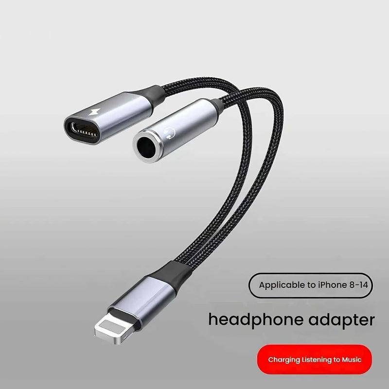 Two In One 3.5mm And Lightning Audio Adapter Cable For Iphone And Ipad With Simultaneous Music And Charging Support - Image 5