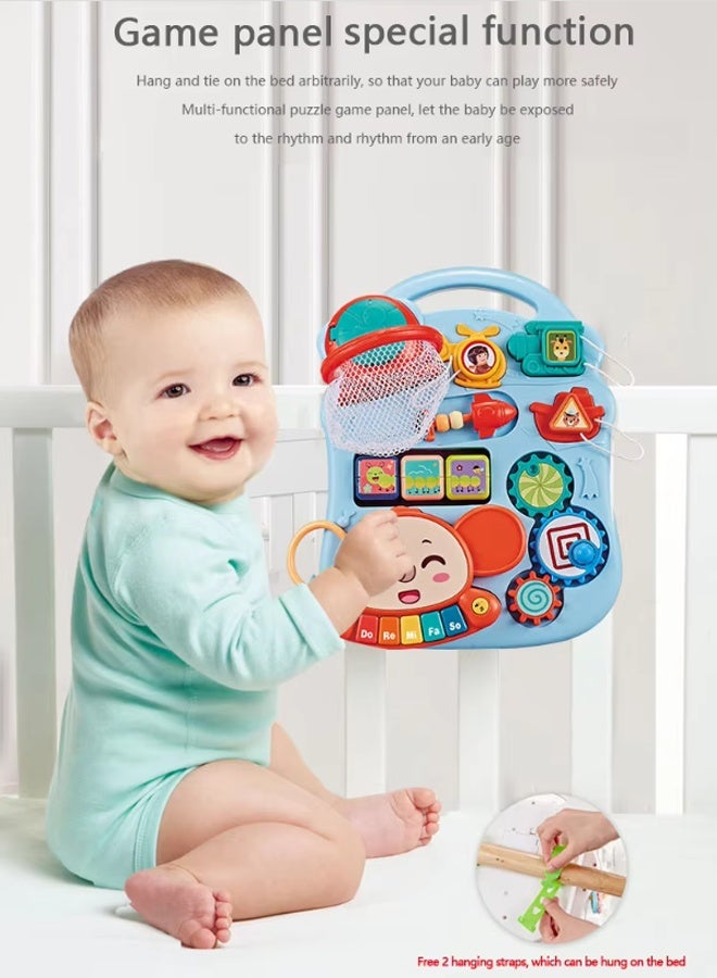 Berma Baby Early childhood toy table, musical toys, baby toys, baby activity table, sensory toys, toddler activity center, children's birthday gift, children's multifunctional educational toys (blue elephant) - Image 4