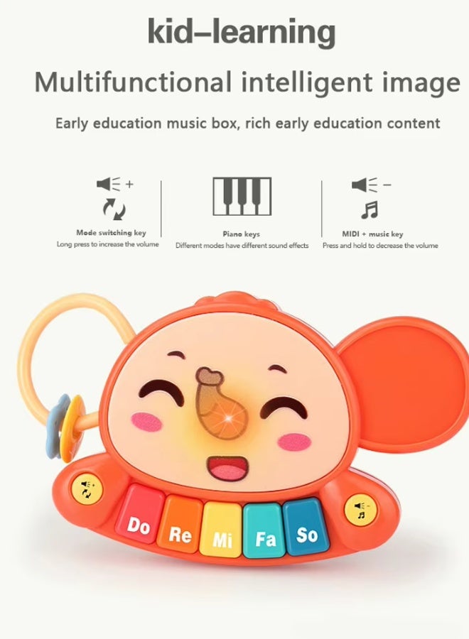 Berma Baby Early childhood toy table, musical toys, baby toys, baby activity table, sensory toys, toddler activity center, children's birthday gift, children's multifunctional educational toys (blue elephant) - Image 3