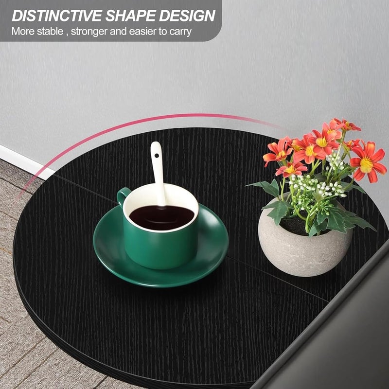 Fohome End Table, Metal Iron Round Side Table, Accent Table Vintage Matte Coffee Table Nightstand, Small Bedside Tables for Small Spaces, Bedroom, Living Room, 15.7"L x 20.4" H - Image 3
