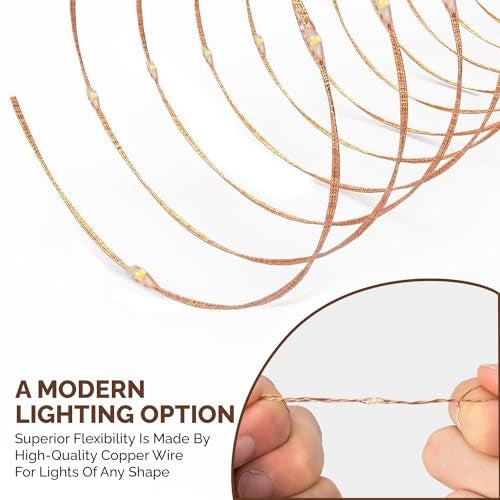 Tukzer 10 Meter Copper LED Fairy String Lights with USB, High Brightness, Low Power Consumption, Indoor Outdoor Decoration, Christmas Decor, LED Strip Light for Party Light, Warm White (Pack of 2) - Image 2