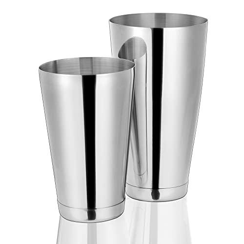 Etens Cocktail Shaker Tins Set Stainless Steel, Pro Bar Style Boston Shakers Bartending, Two Piece Martini Shaker Cup Drink Mixer for Bartender – Silver Bar Tools Weighted Metal Shaking Tin - Image 4
